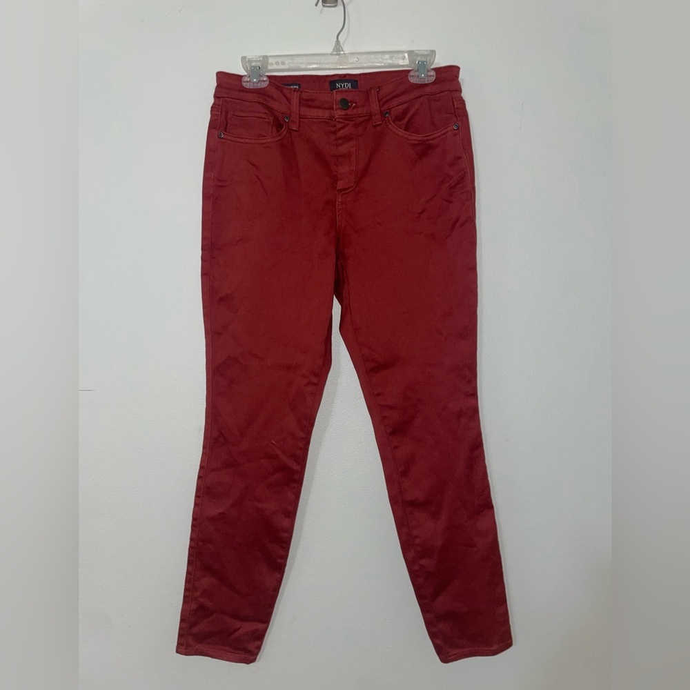 NYDJ AMI Skinny Legging Lift Tuck Technology Burnt‎ Orange Womens Fall Size 8